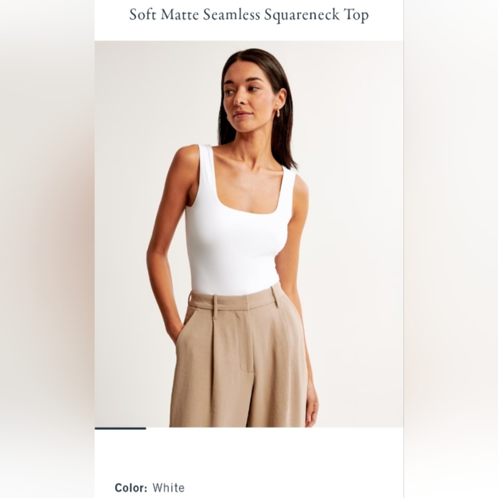 A&F Soft Matte Seamless Squareneck Top - Size:S NWT